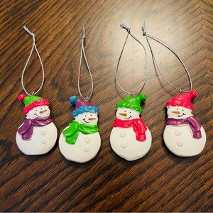 Set of Snowmen Mini Christmas Tree Ornaments